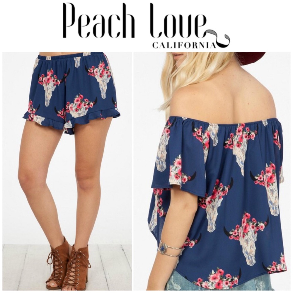 2pc PEACH LOVE Desert Skull Ruffle Set! - Picture 15 of 15